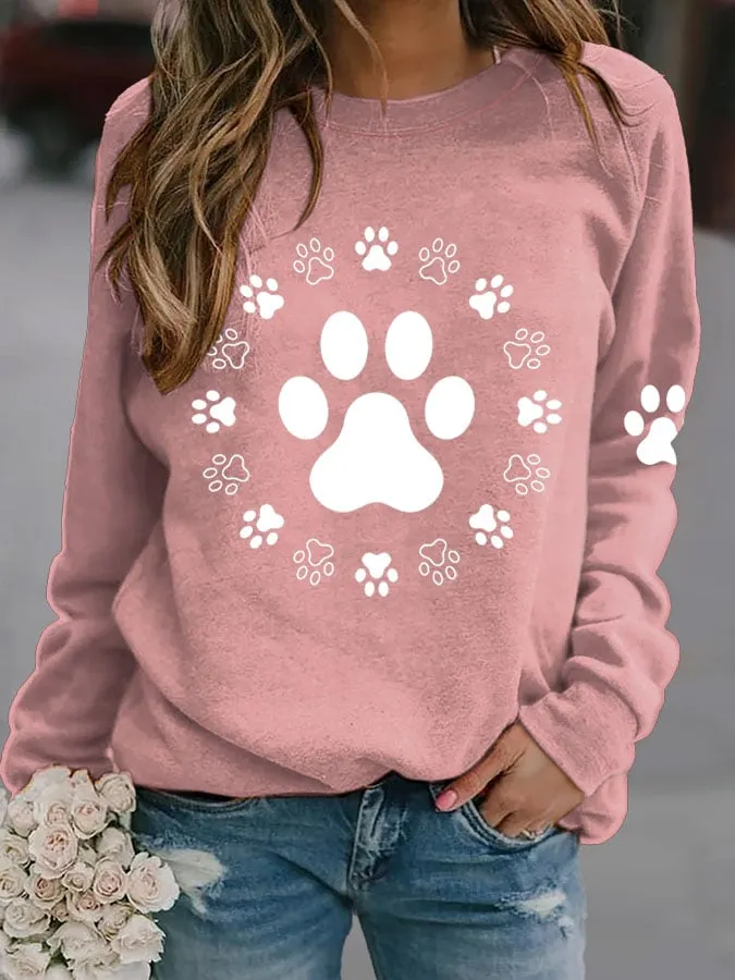Dog Paw Print Women's Zip Up Hoodie
