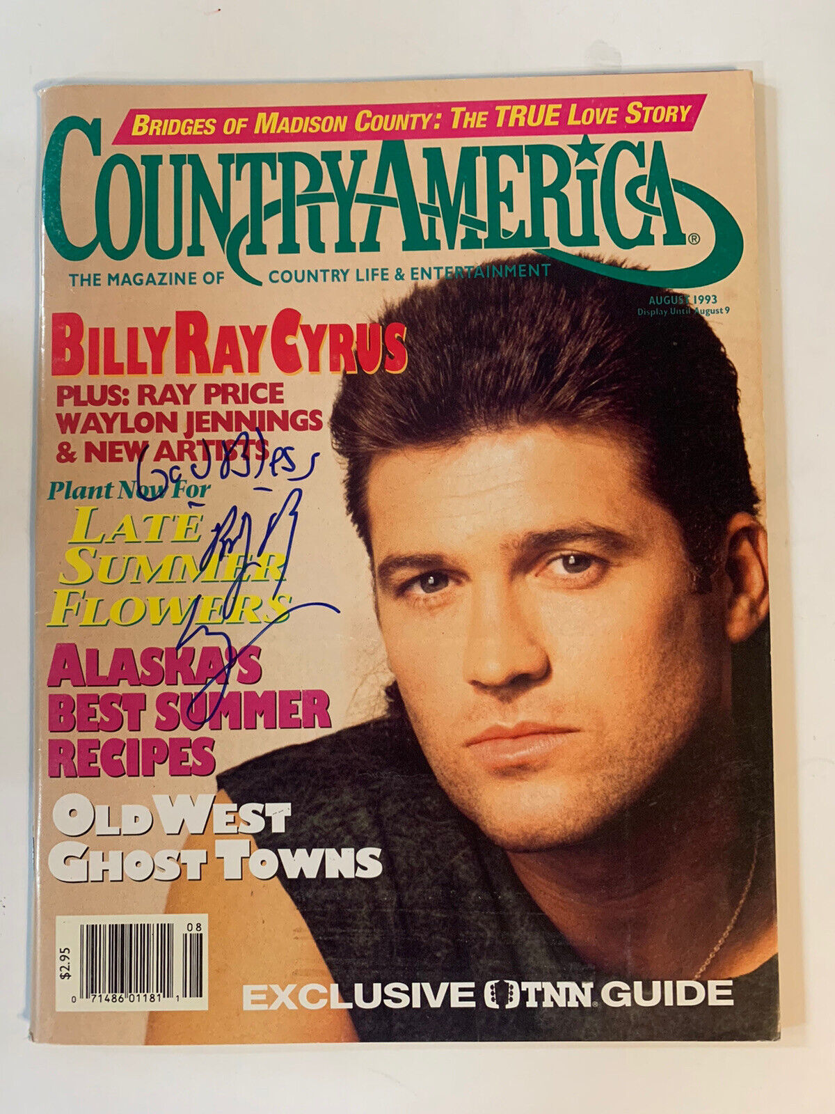 Billy Ray Cyrus Signed Country America Magazine Cover Photo Poster painting PSA Guaranteed