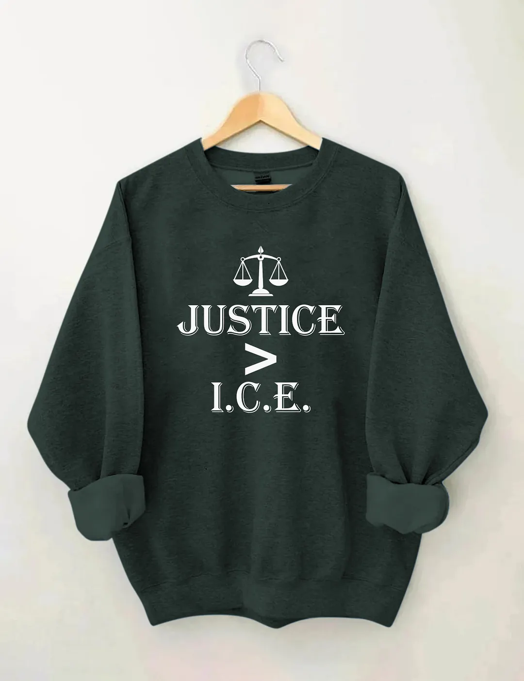 Justice Greater Than ICE Sweatshirt