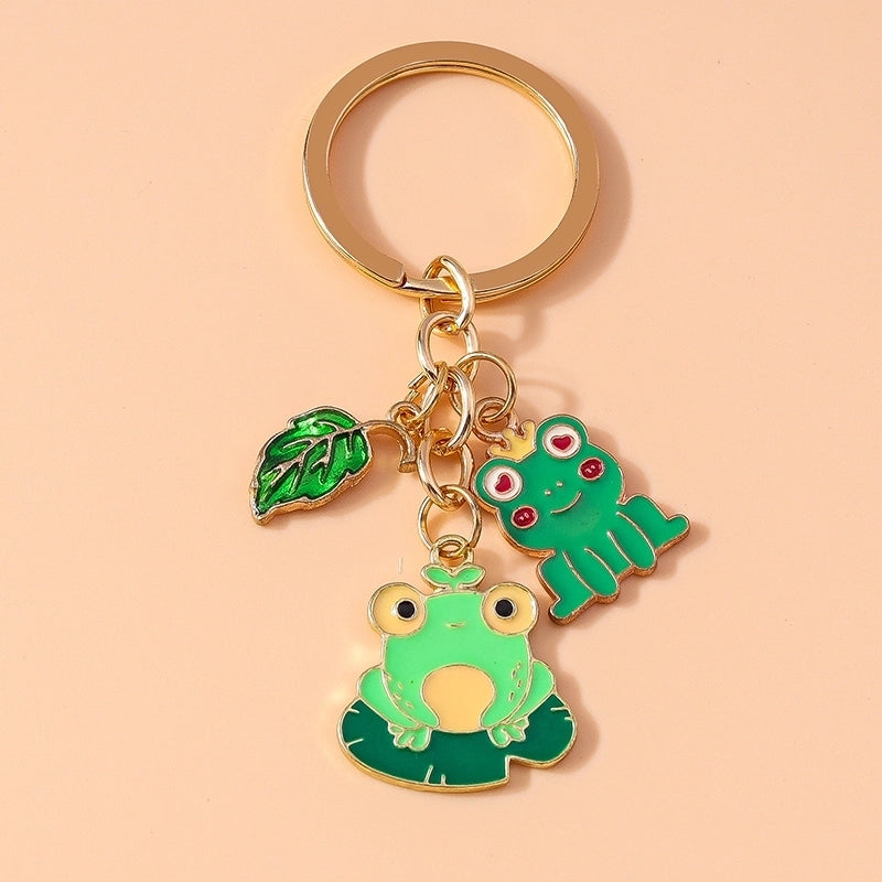 Cartoon Style Sweet Rainbow Bear Duck Alloy Keychain
