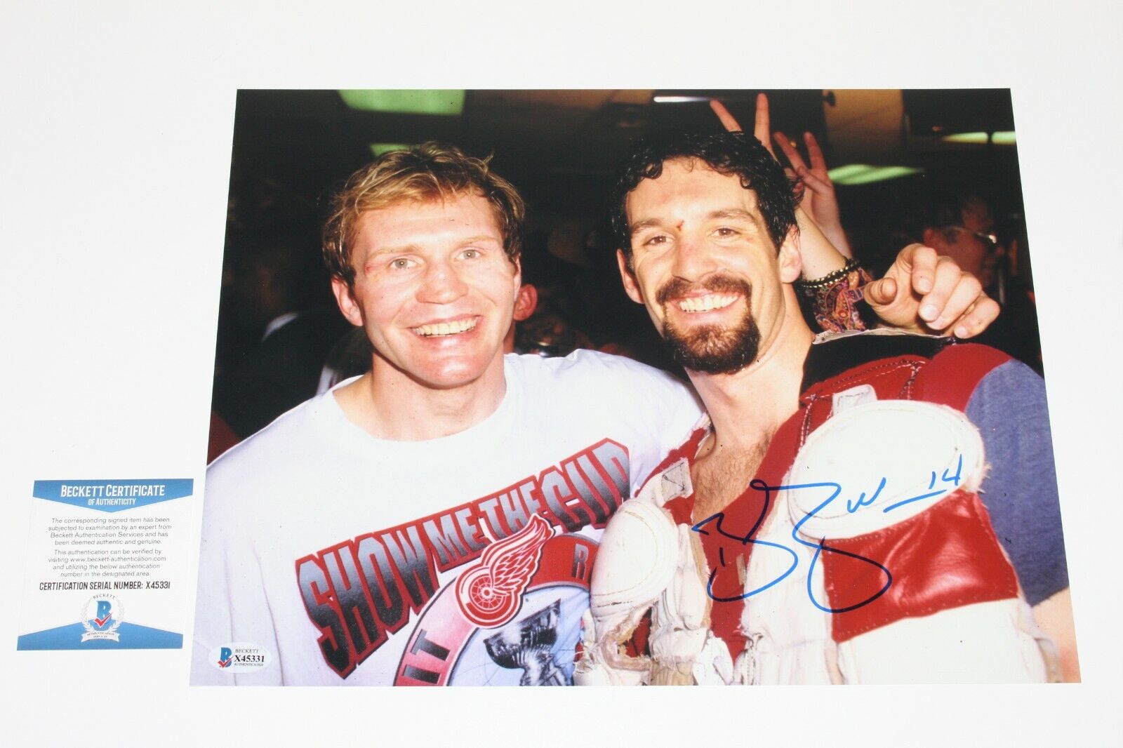 DETROIT RED WINGS BRENDAN SHANAHAN SIGNED 11x14 Photo Poster painting KONSTANTINOV BECKETT COA