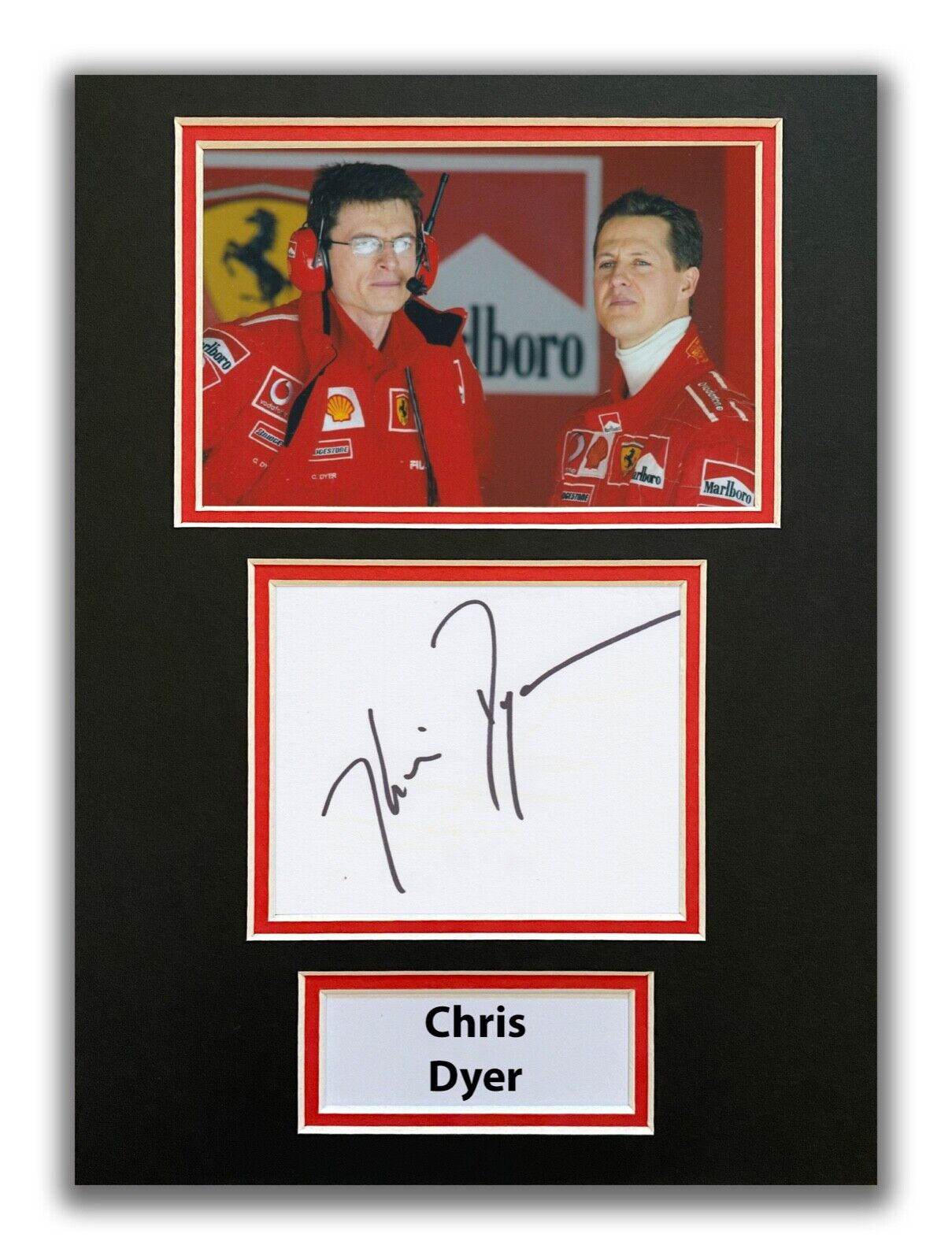 CHRIS DYER HAND SIGNED A4 MOUNTED Photo Poster painting DISPLAY - F1 AUTOGRAPH - FORMULA 1.