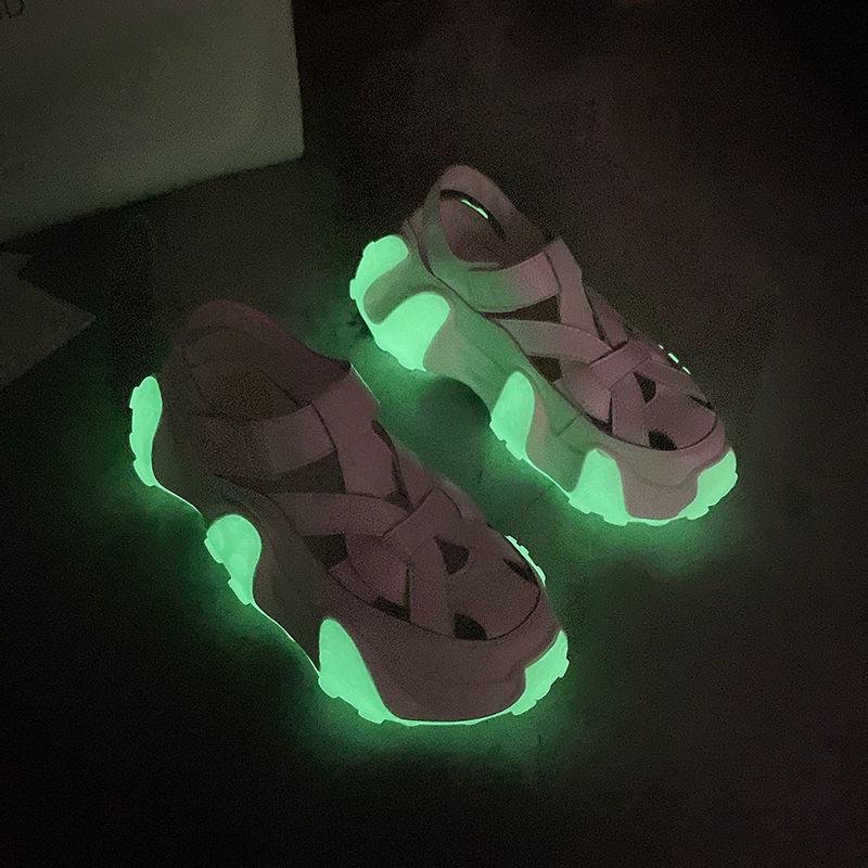 Summer Hollow Out Design Women Shoes Breathable Women's Casual Shoes Fashion Ladies Luminous Octopus Sneakers Glow In Dark