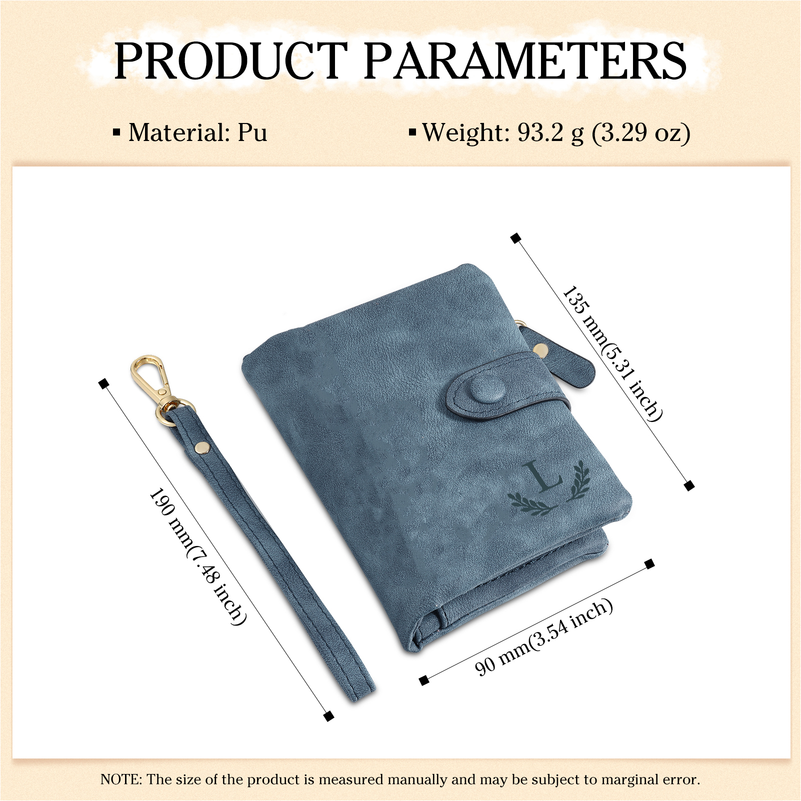 Portafoglio Albero della vita in PU pelle con 3 nomi & 1 testo & 1 lettera personalizzati per donna