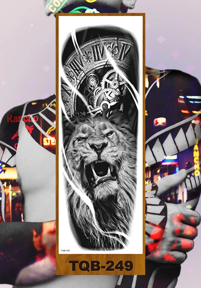 Full Flower Arm Temporary Tattoo Sticker Man Woman Girls Body Leg Fake Tatoo Sexy Tiger Wolf Beauty & Beast Body Art Hotwife DIY