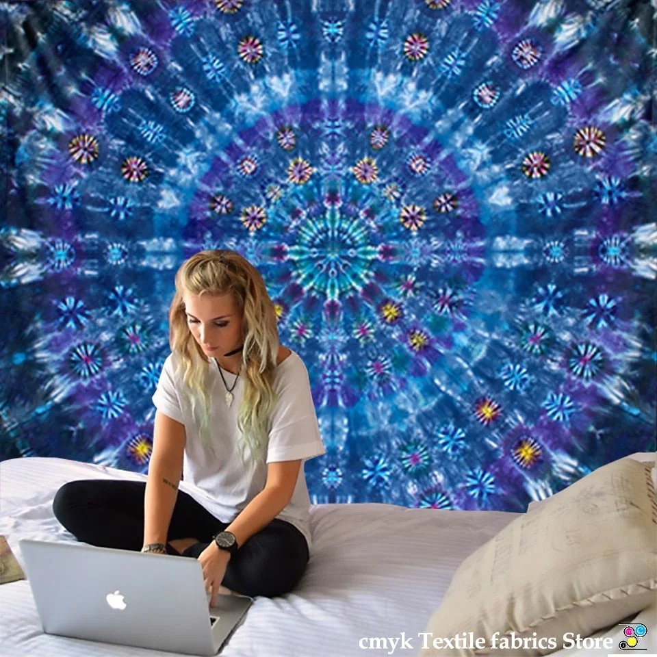 Indian Mandala Tapestry Wall Hanging Multifunctional Tapestry Boho Printed Bedspread Cover Yoga Mat Blanket Picnic cloth