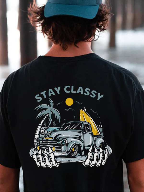 Stay Classy Printed Skull Men's T-shirt