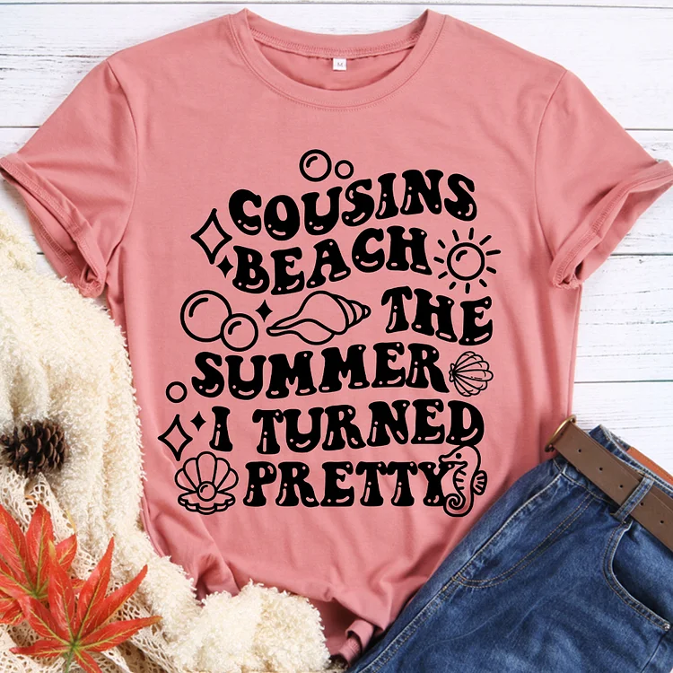Cousins beach the summer I turned pretty Round Neck T-shirt-BSLY0078