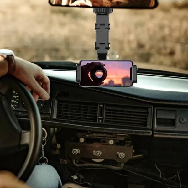 Garlaven 360&deg; Rotating Universal Rearview Car Mirror Phone Holder