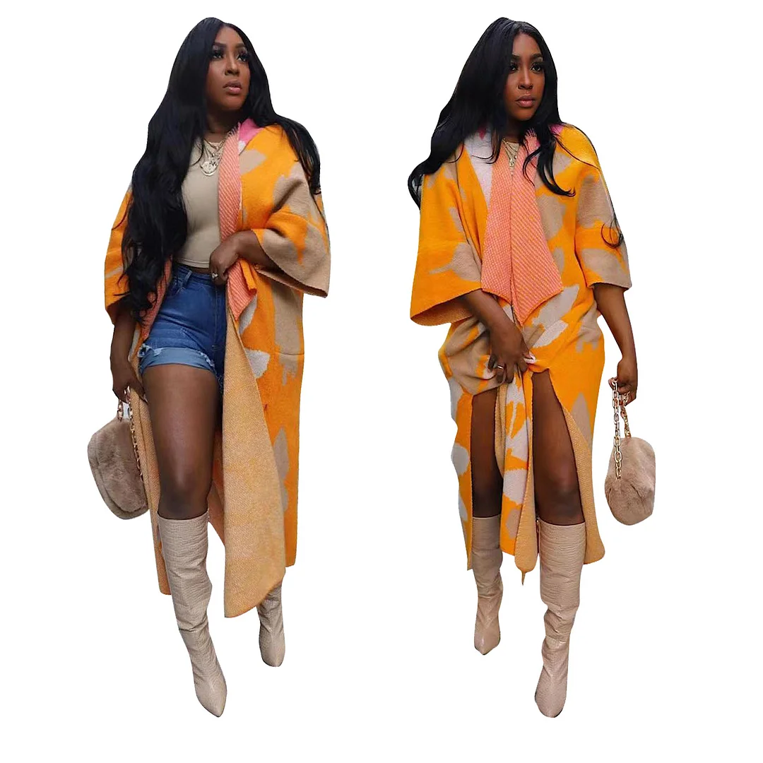 Toloer Toloer New Women's Casual Short Sleeve Knitted Long Coat-Outfit Ideas