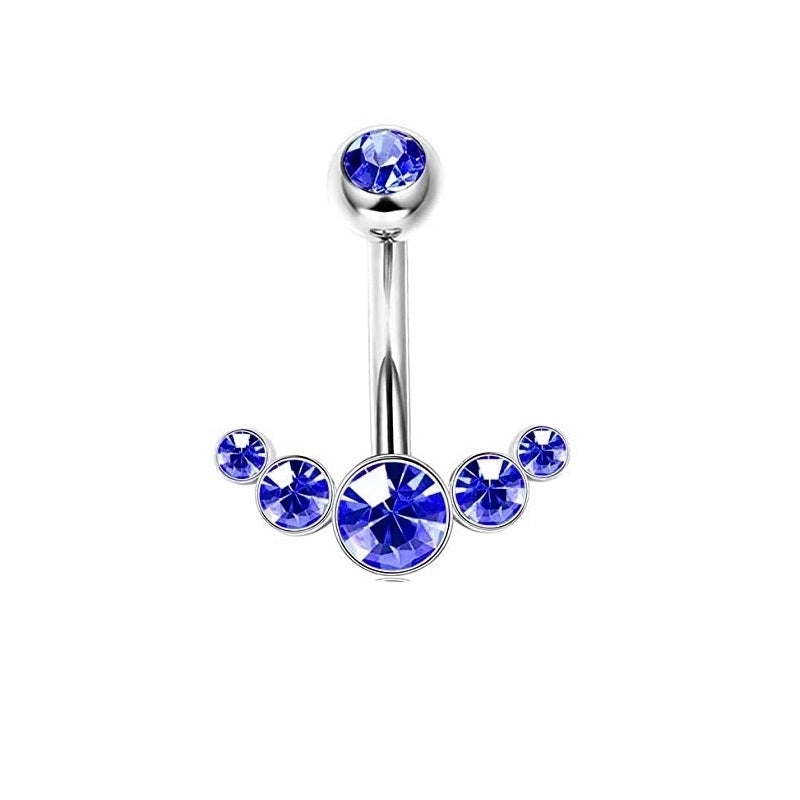 1 Piece Belly Rings Minimalist Color Block 304 Stainless Steel Inlay Zircon