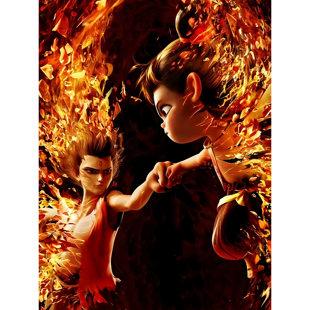 Nezha 30*40cm(canvas) full round drill diamond painting