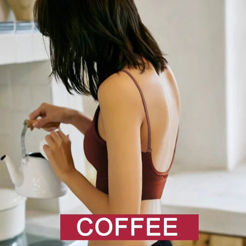 Sexy Bras for Women Backless Tops Seamless Bra U Type Invisible Bra Push Up Bralette Brassiere Female Tank Top 6 Colors Lingerie