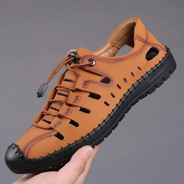 Hollow Outdoor Casual Orthopedic Leather Sandals