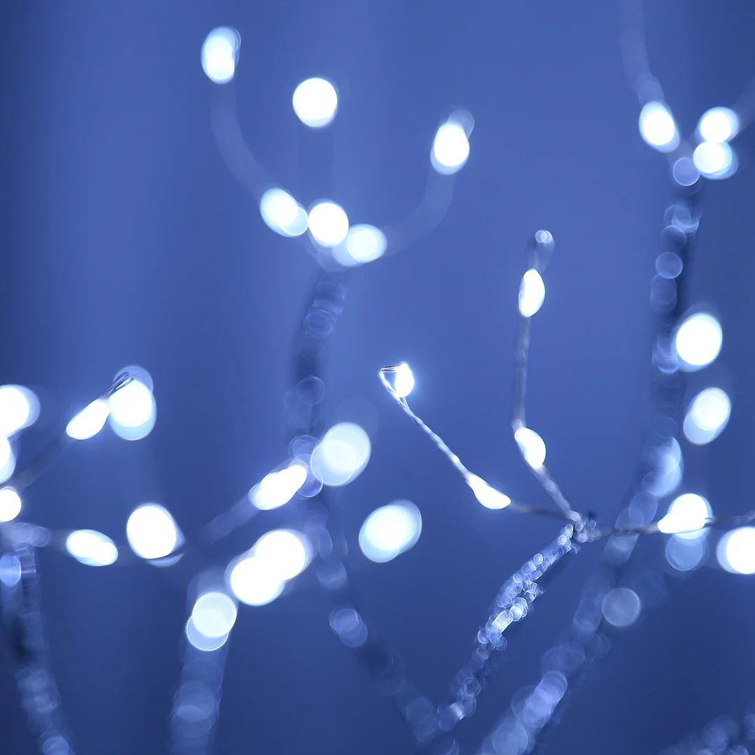 20 inch Tabletop Bonsai Tree Light, 108 LED Copper Wire Lamp (White)