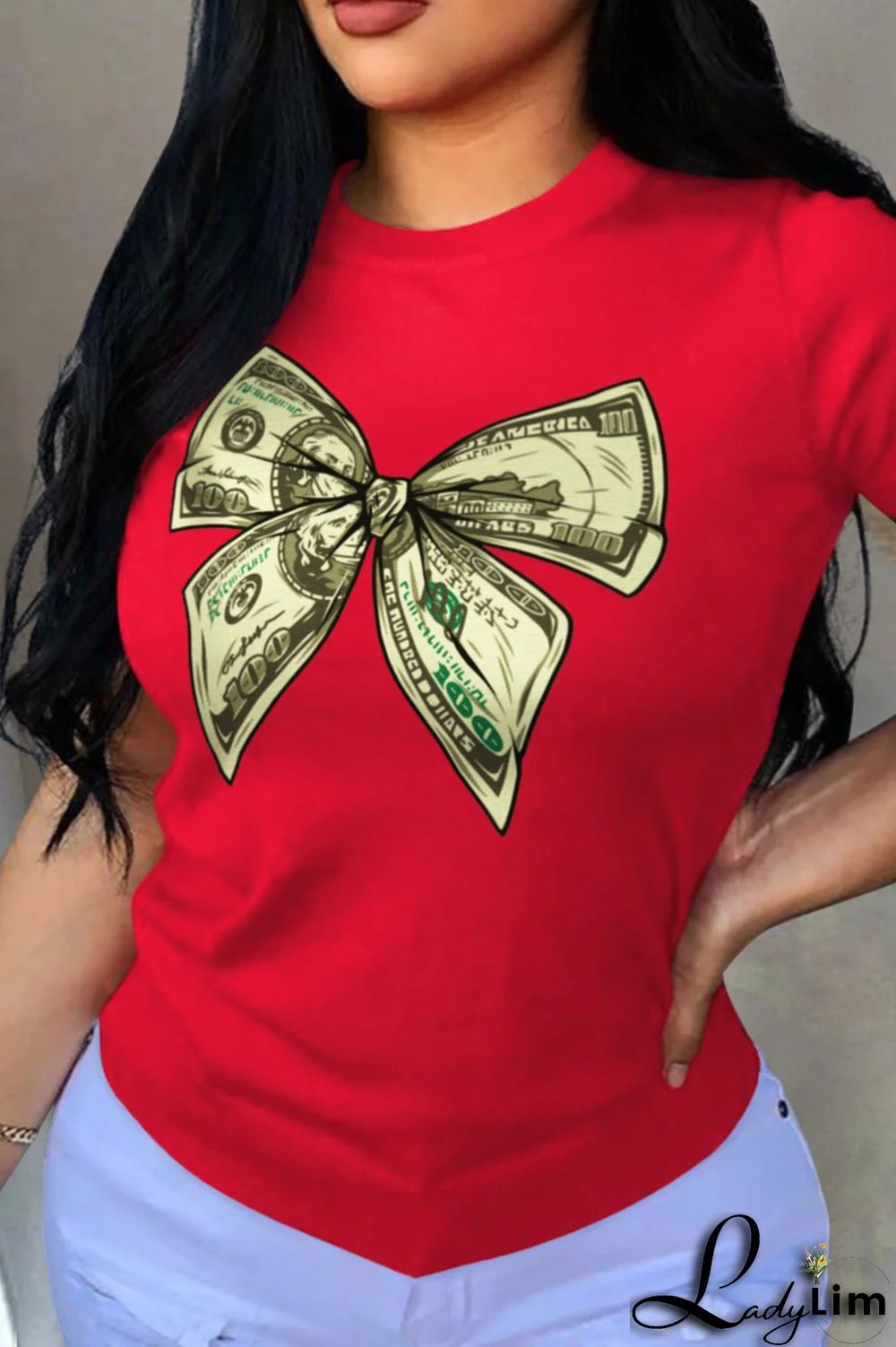 White Fashion Daily Print Patchwork O Neck T-Shirts