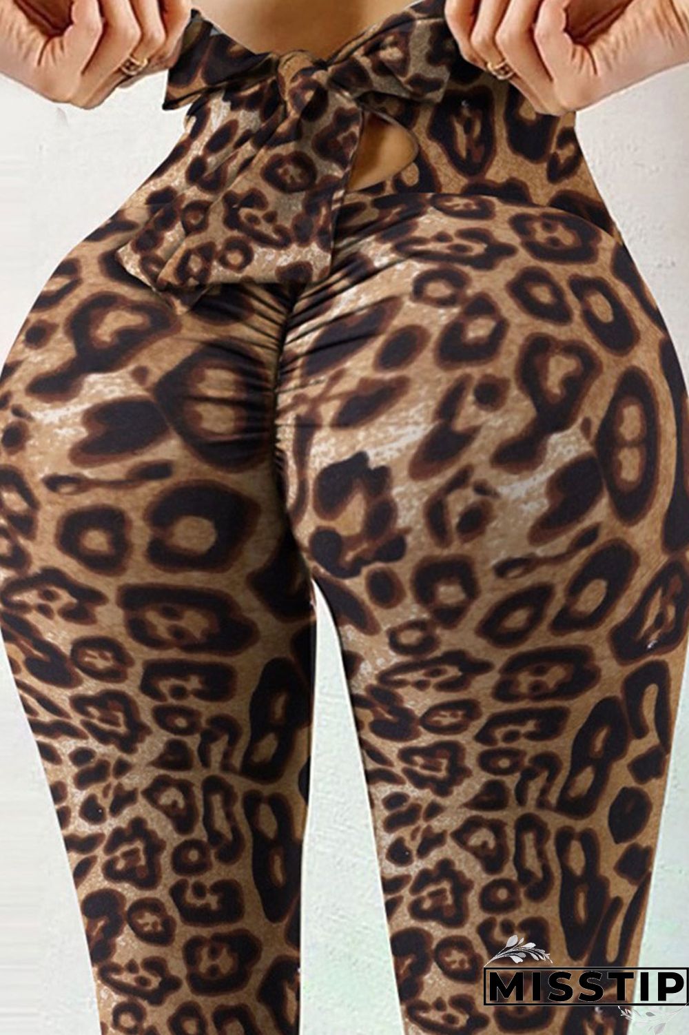 Leopard Print Sportswear Print Bandage Patchwork