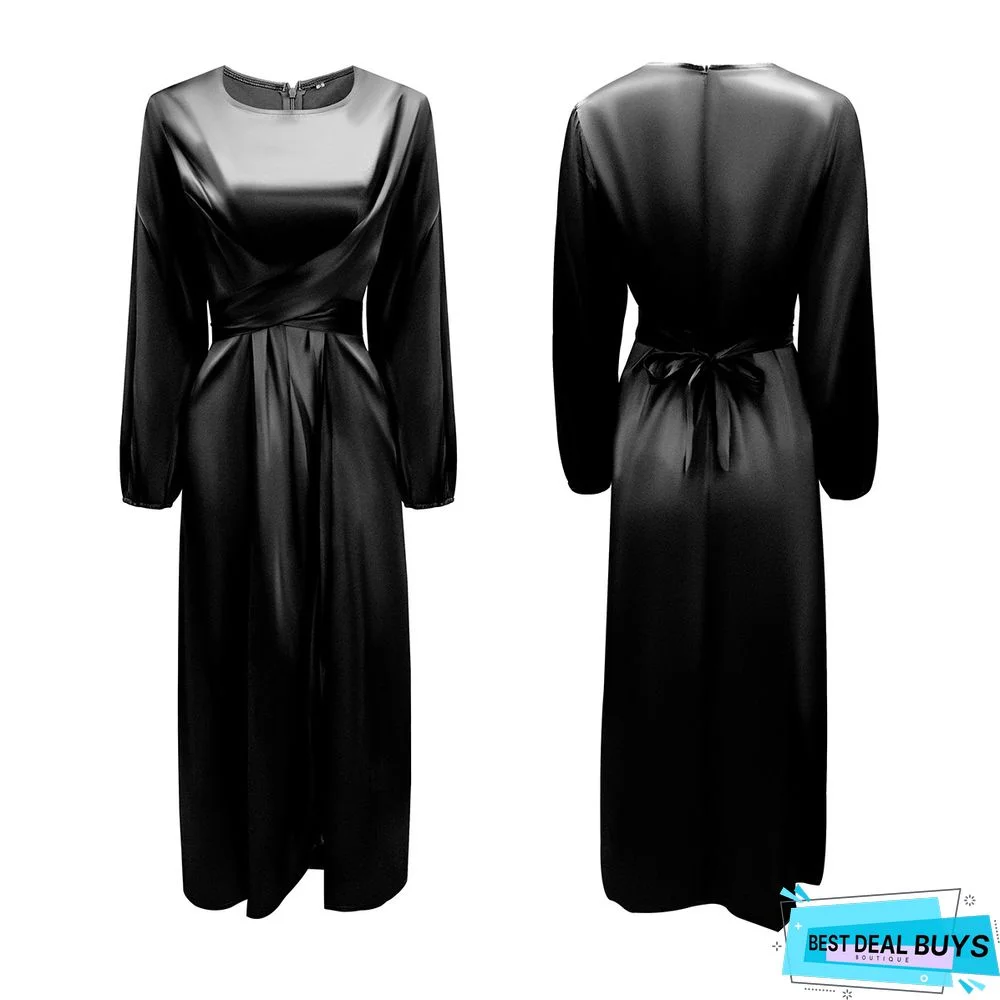 Soft Waist Dress Satin Dress