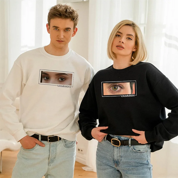 Unique Custom Eyes Shirt With Roman Numerals Perfect Couple Gift Valentine's Day Gifts, Anniversary gift