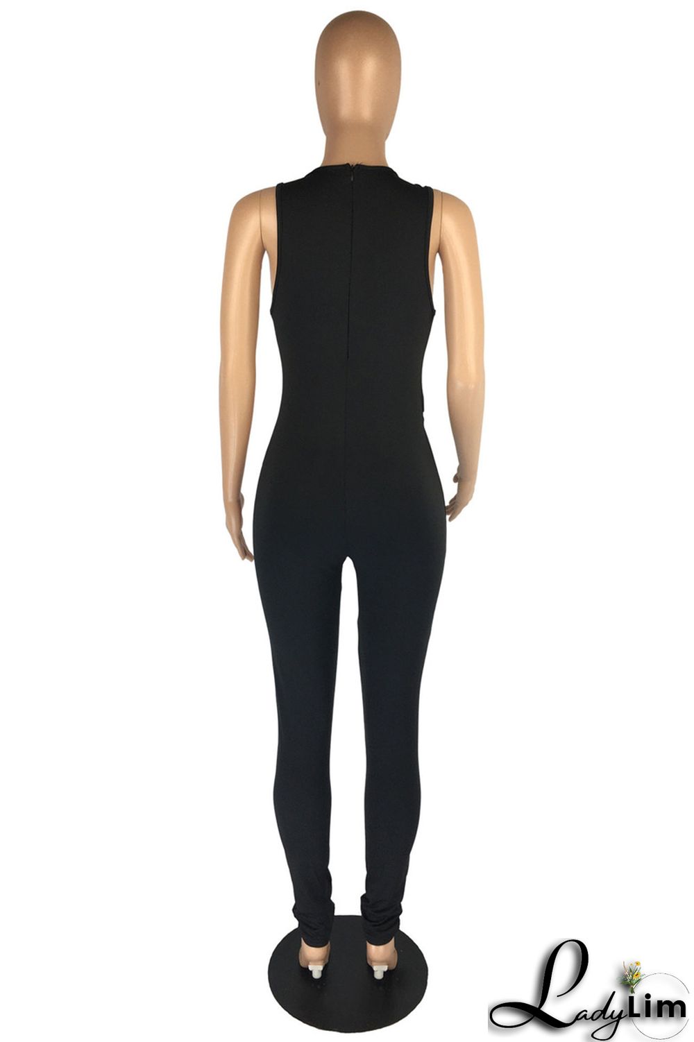 Red Fashion Casual Solid Basic O Neck Skinny Jumpsuits