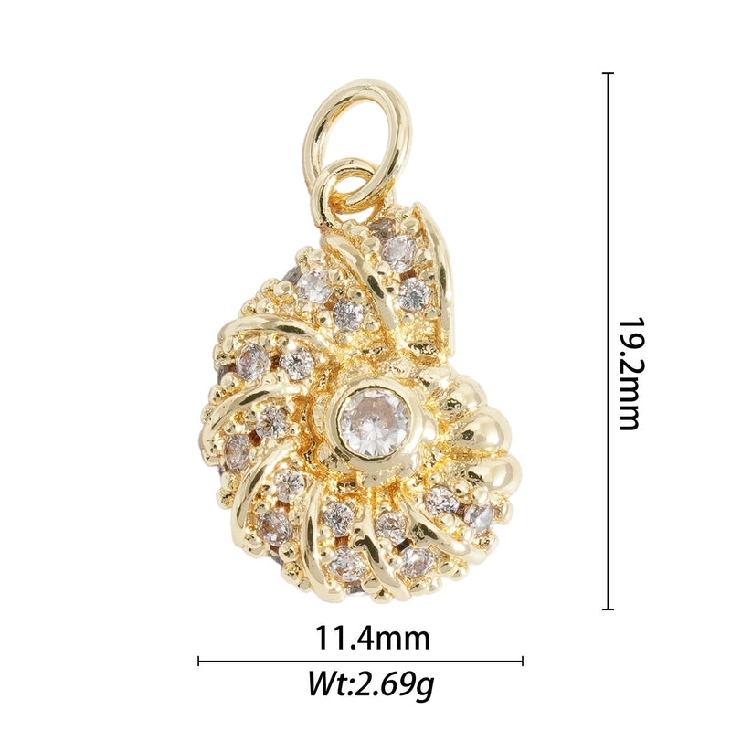 1 Piece Alloy Scallop Starfish Butterfly Pendant