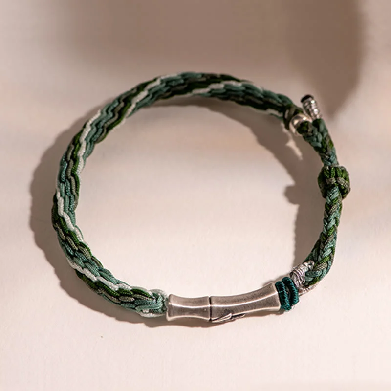 Bamboo Reincarnation Knot Luck Protection String Bracelet