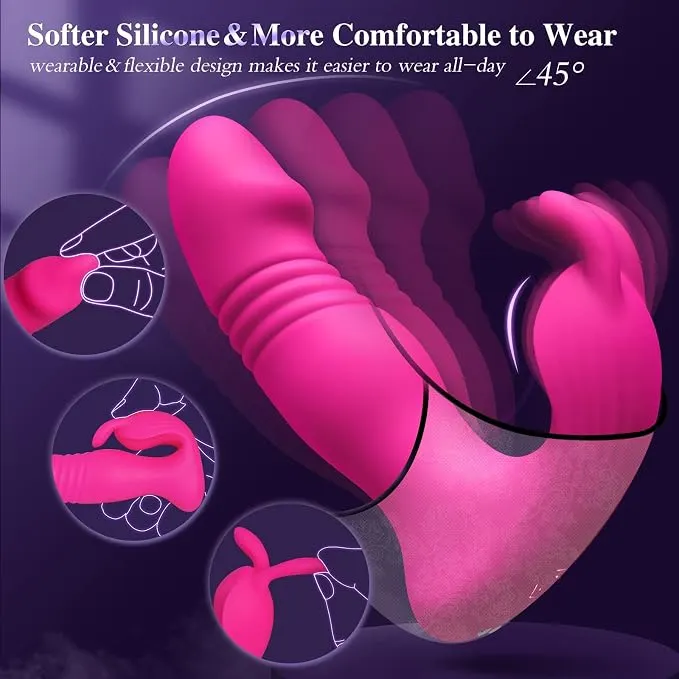 Vibrator portabil pentru femei - Vibrator portabil 3 &icirc;n 1 controlat prin aplicație, jucărie sexuală pentru adulți