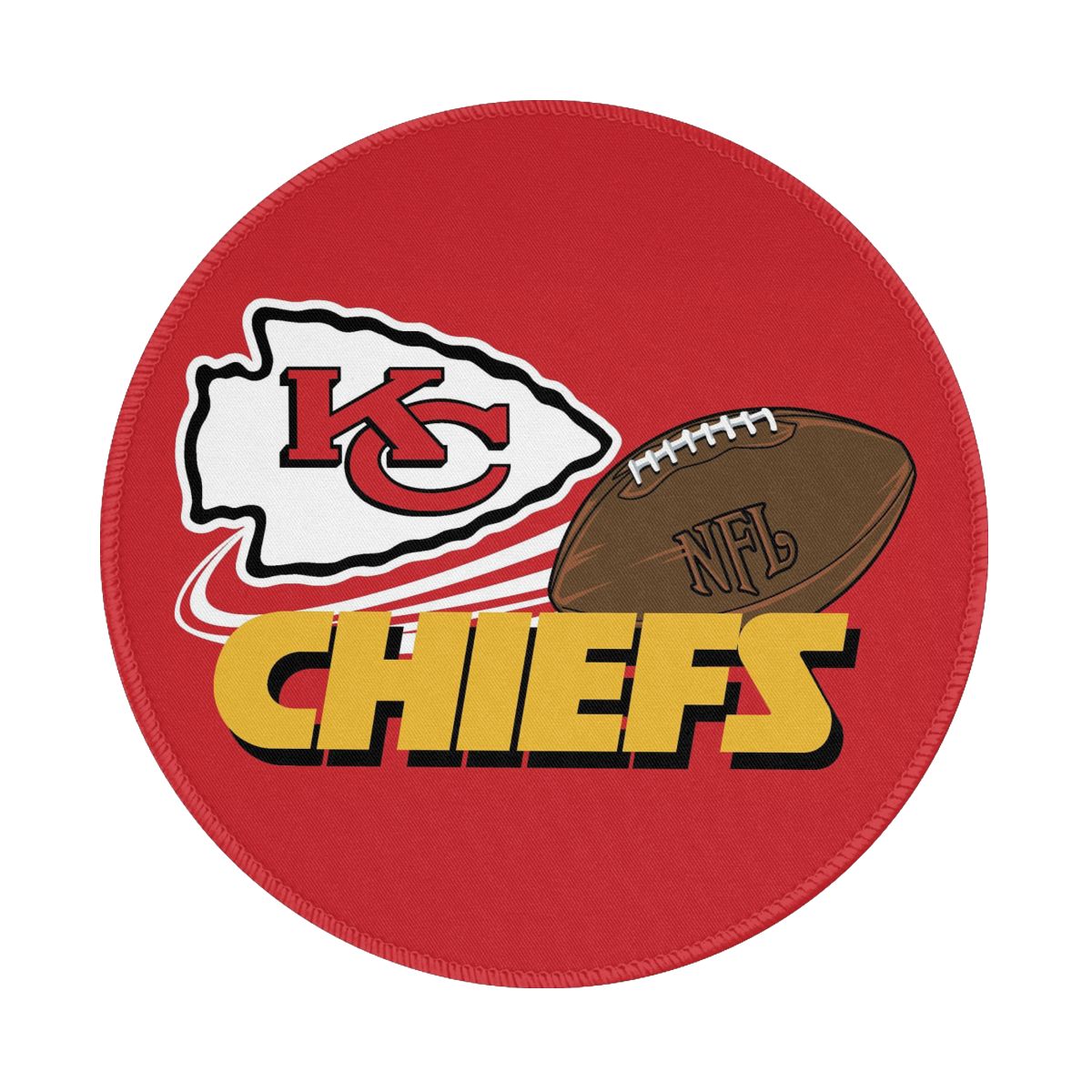 Kansas City Chiefs NFL Waterproof Round Mouse Pad for Wireless Mouse
