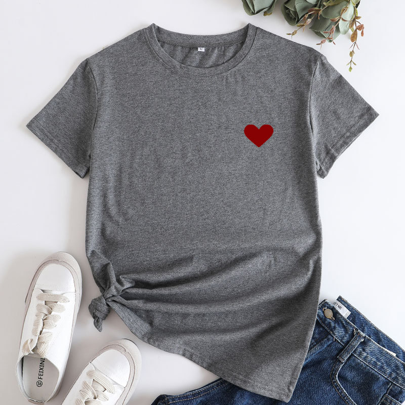 Red Heart Women's Cotton T-Shirt | ARKGET
