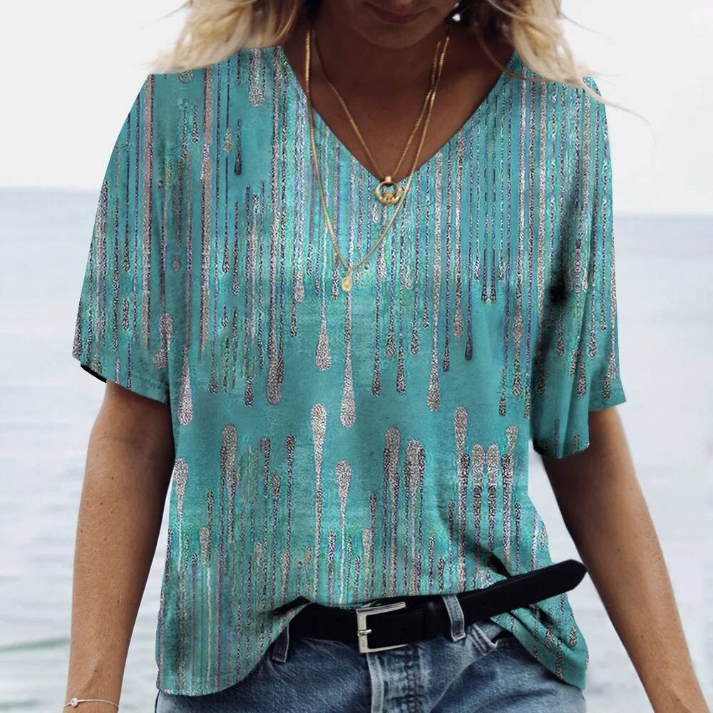 Water Droplet Casual Short Sleeve T-Shirt  artssus