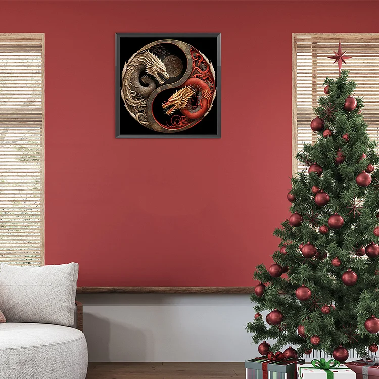 Painting By Numbers - Yin Yang Dragon - 40*40cm