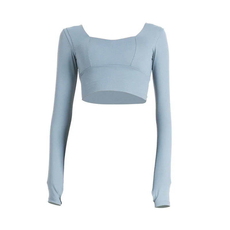 Women's square neck long sleeve shirt