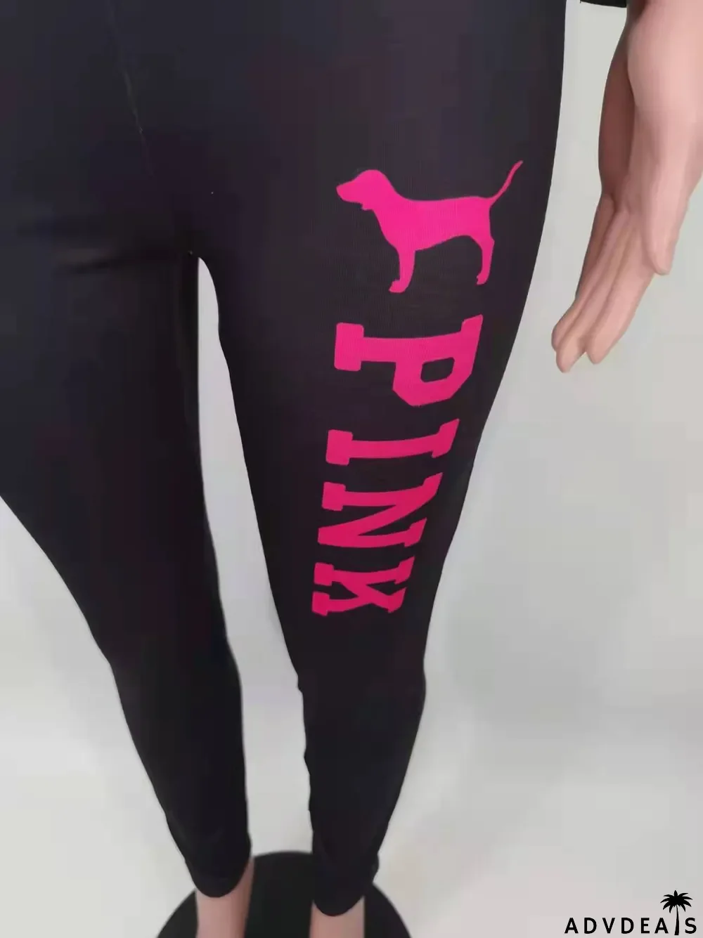 Pink Letter Print Long Sleeve Two Piece Sets