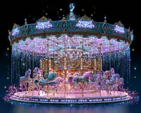 Crystal Carousel Night - Diamond Painting