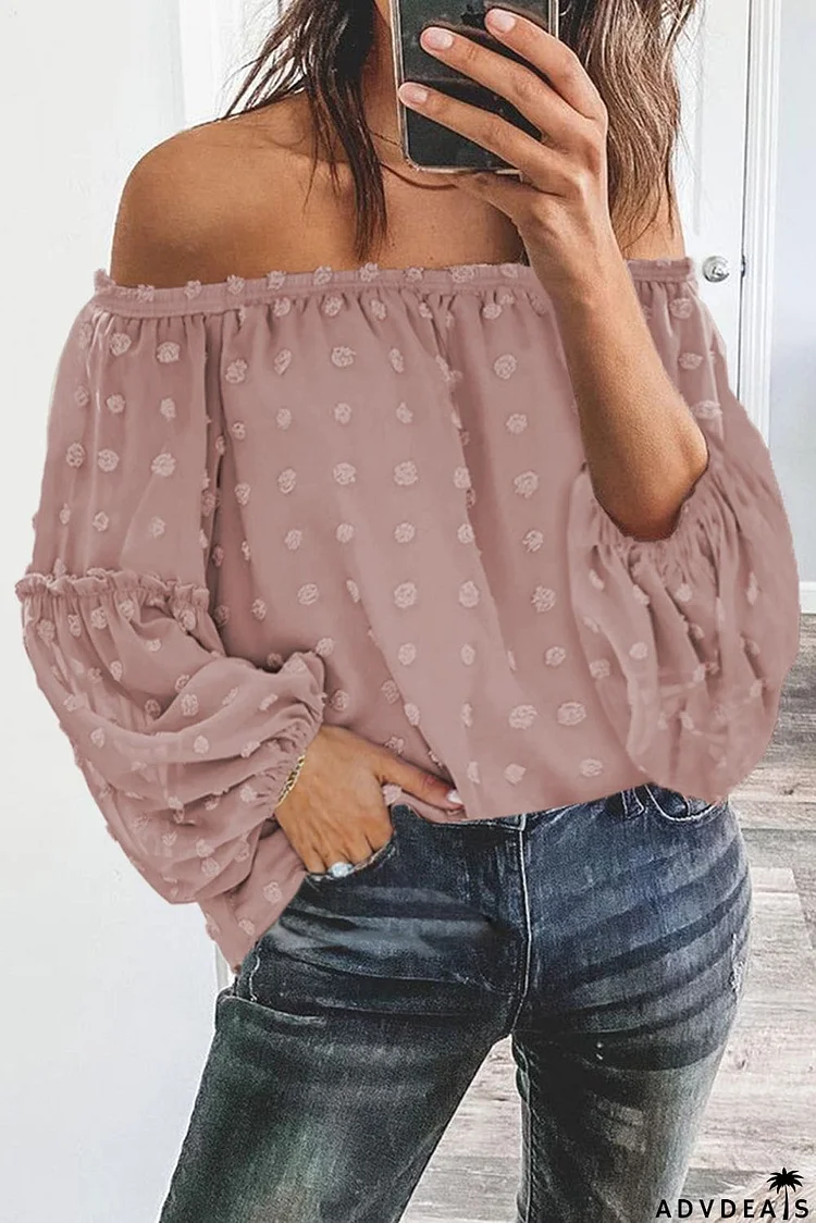 Swiss Dot Off The Shoulder Blouse