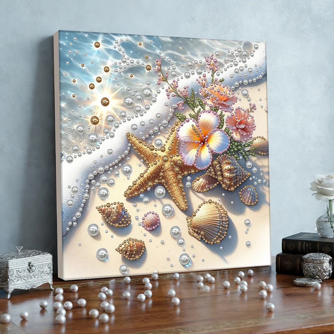 Sea Waves - DIY Pearl Diamond Art Kit With Frame 30*30cm