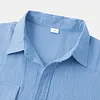 2022 Summer hot sale Men's Solid Color Double Pocket Comfortable Casual shirts