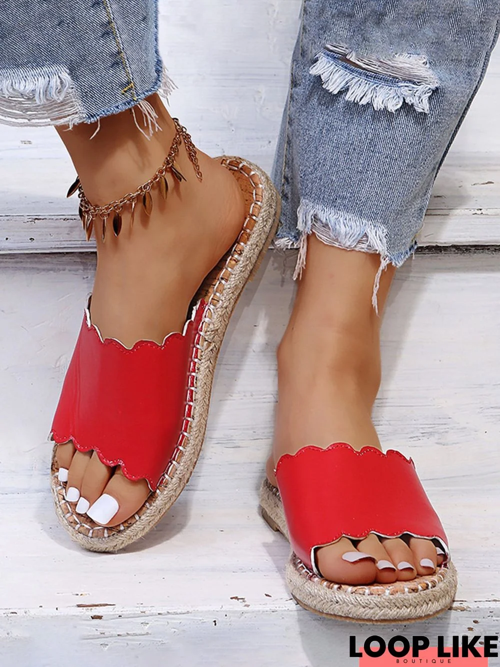 Plain Color Espadrille Sandals