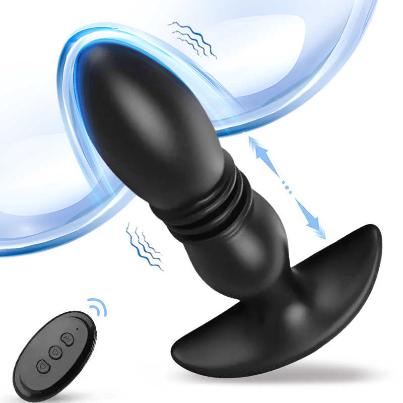 Remote Control Vibrating & Thrusting Anal Plug Prostate Massager - Rose Toy