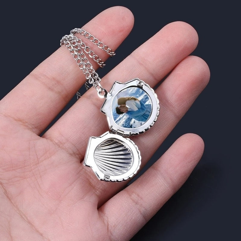 Casual Sweet Shell Titanium Steel Plating Pendant Necklace Locket Necklace