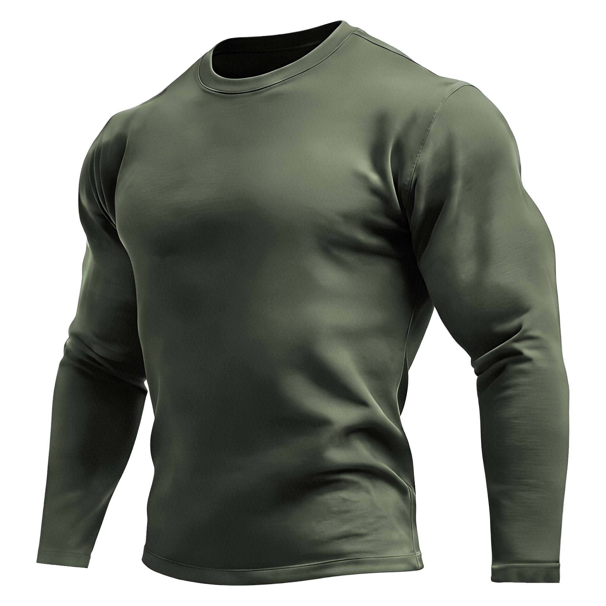 Men's Vintage Solid Color Crew Neck Long Sleeve T-Shirt