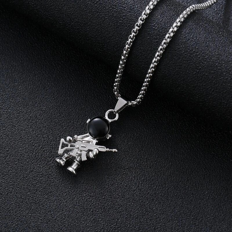 Hip-Hop Vintage Style Animal Letter Alloy Titanium Steel Plating Men’s Pendant Necklace Men Pendant Necklaces