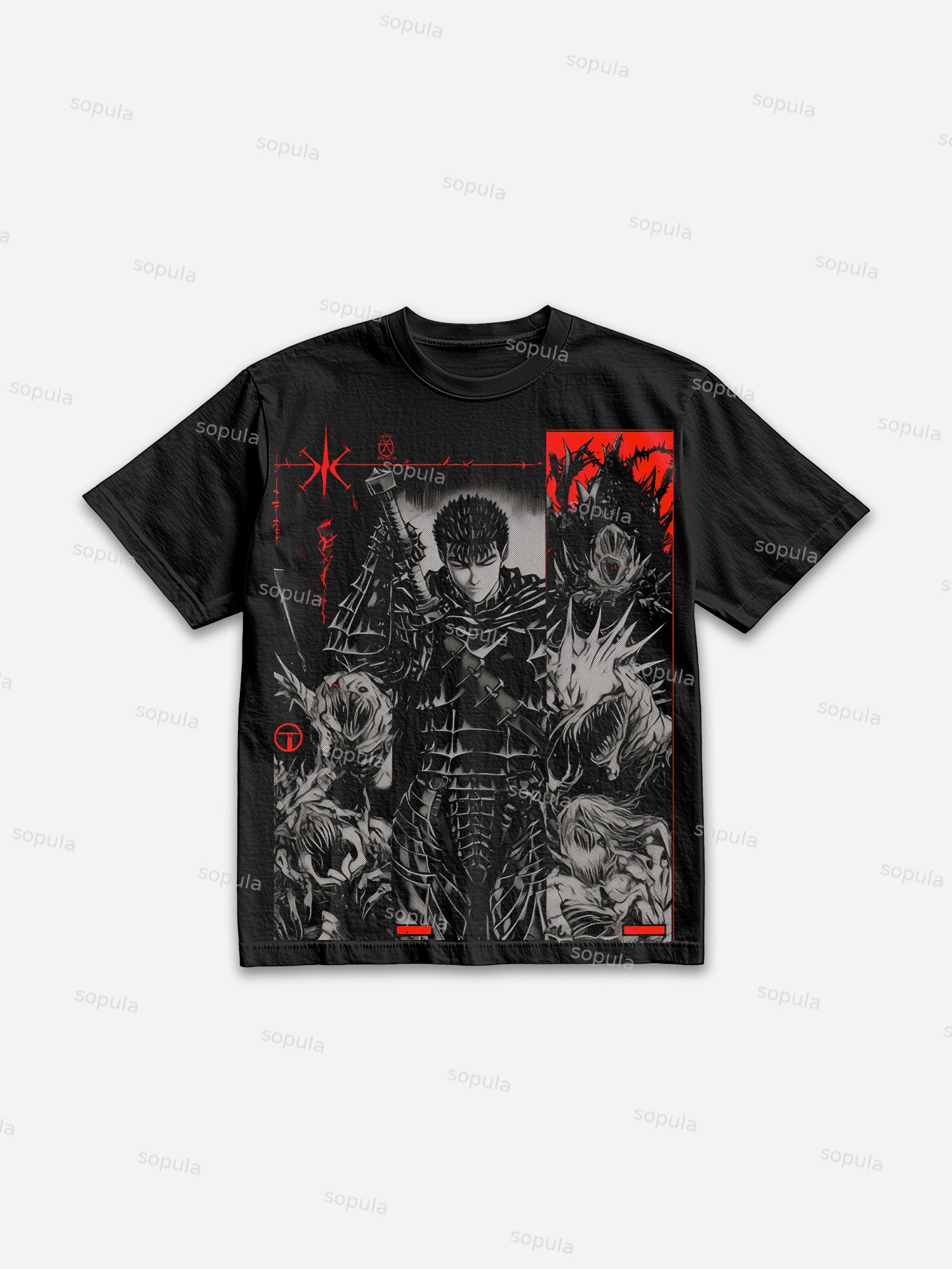 Berserk Manga Graphic Cotton T-shirt - Sopula｜Premium Graphic Tees & Graphic Clothing
