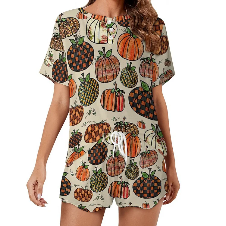 Personalized Custom Women's Summer Home Suit Thanksgiving