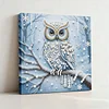 (25x25cm)DIY Owl Framed Handmade Pearl Painting Art Craft Kit Living Home Decor