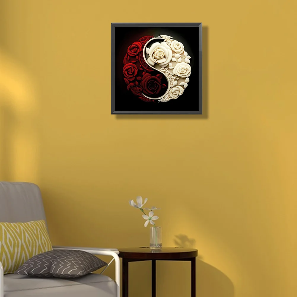 Diamond Painting - Full Round Drill - Yin Yang Flower(30*30cm)