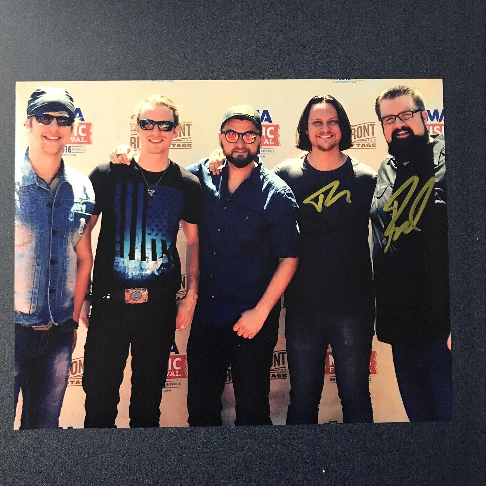 HOME  BAND GROUP HAND SIGNED Photo Poster painting 8x10 AUTOGRAPHED TIM FOUST AUTHENTIC COA