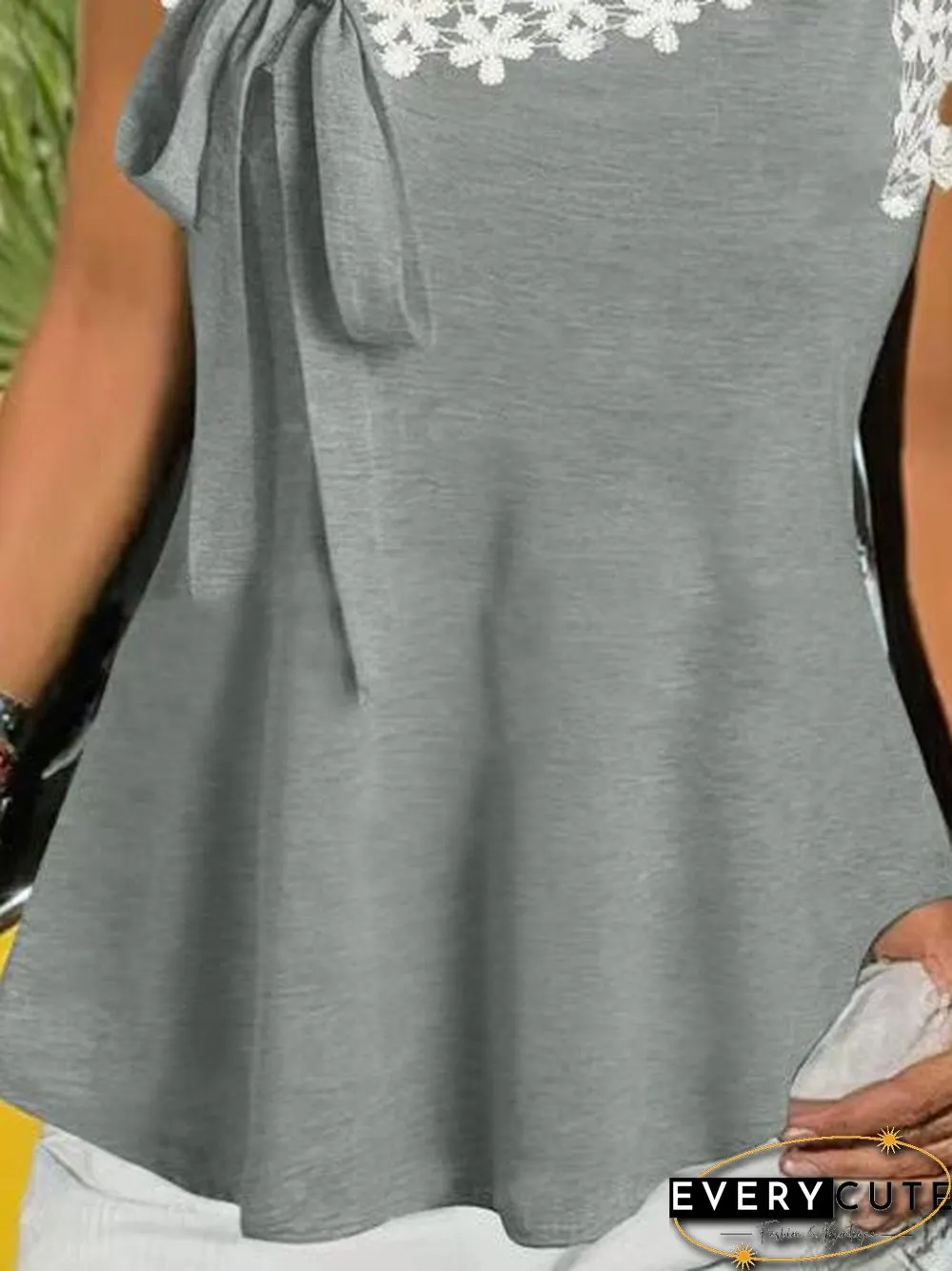 Women'S Tank Tops Lace Flower Strap Irregular Tank Top