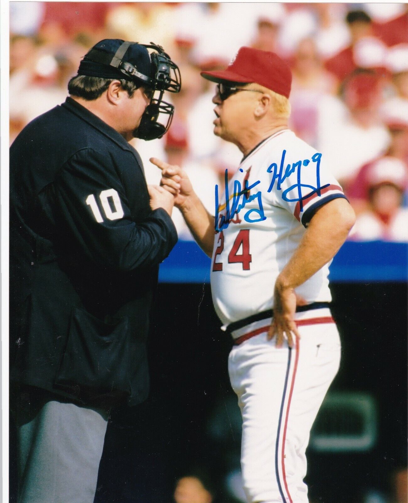 WHITEY HERZOG ST. LOUIS CARDINALS ACTION SIGNED 8x10