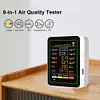 6-in-1 Air Quality Meter Real-Time CO2 Tester HCHO Detector for Home Cars Plants